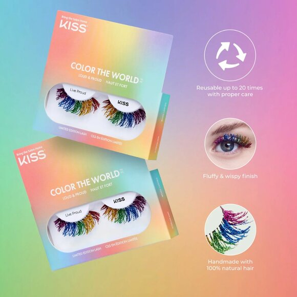4/$20 KISS Love is Love Pride Eyelashes 14mm / Rainbow - Picture 7 of 10